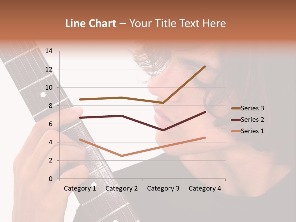 Teen Boy With Electric Guitar Playing. PowerPoint Template
