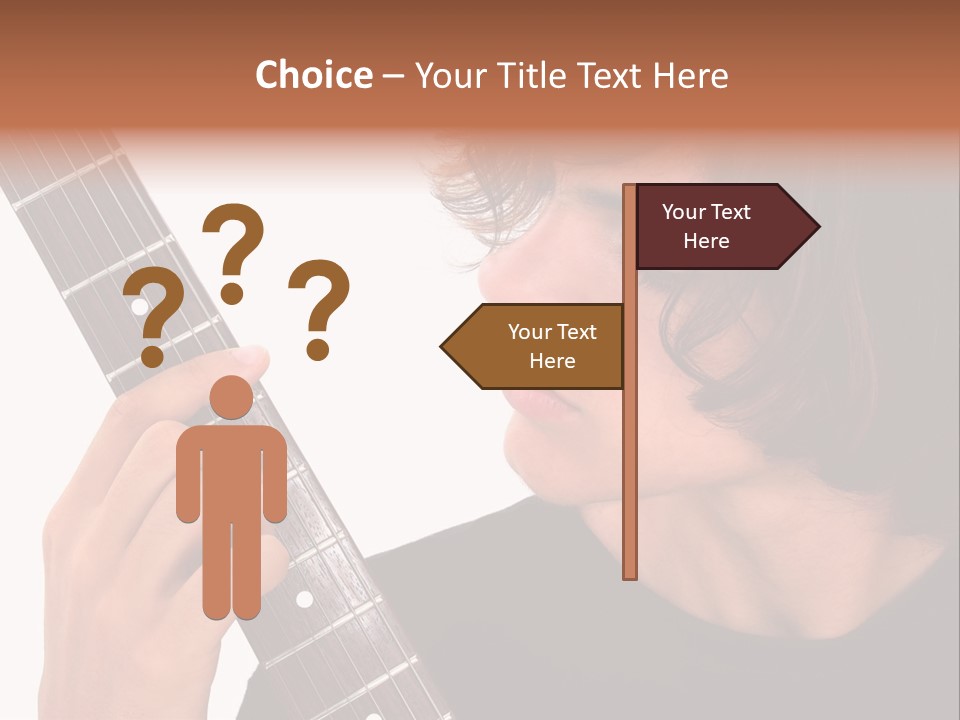 Teen Boy With Electric Guitar Playing. PowerPoint Template