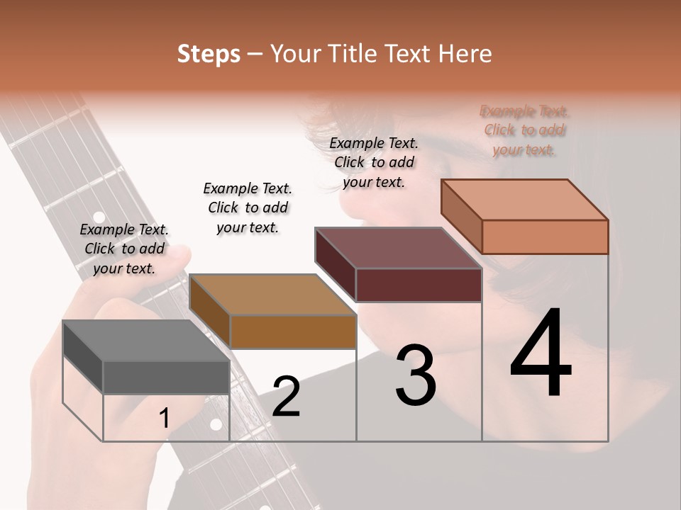 Teen Boy With Electric Guitar Playing. PowerPoint Template