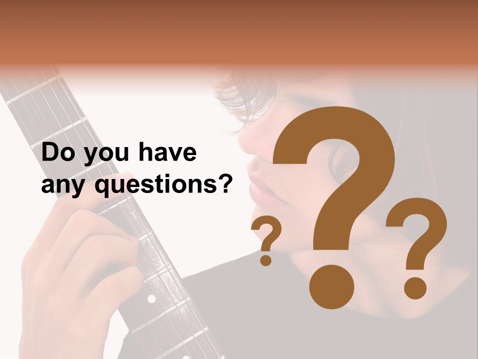 Teen Boy With Electric Guitar Playing. PowerPoint Template