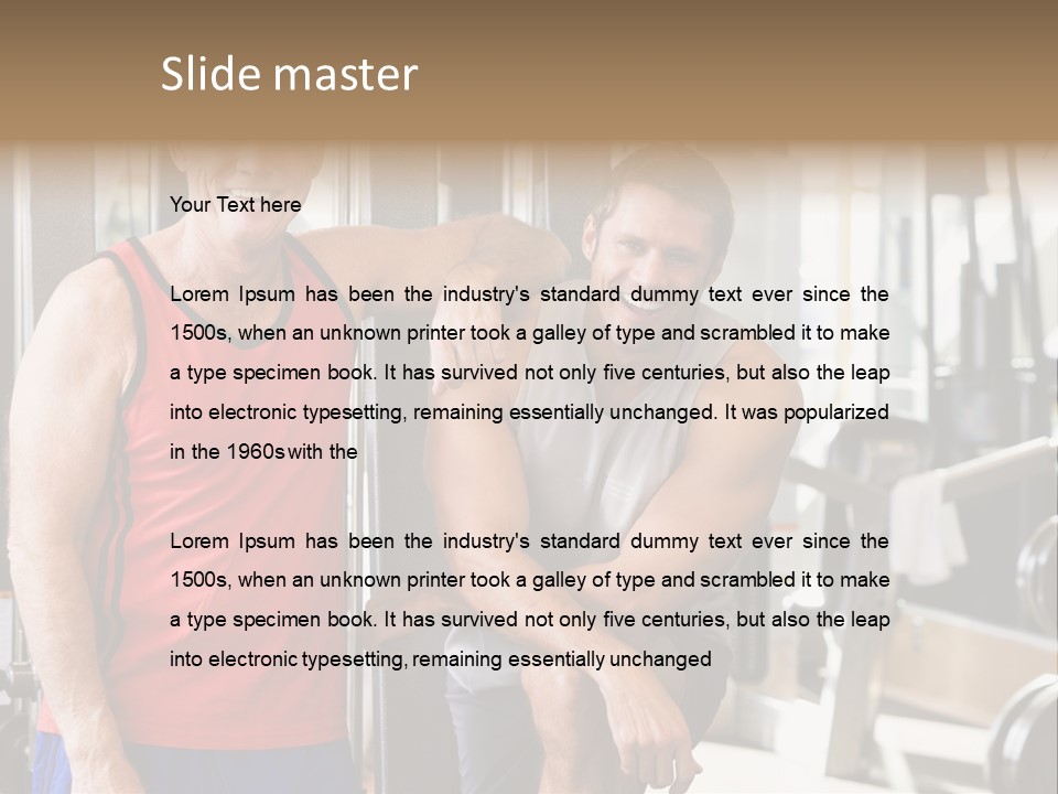 Men At The Gym Together PowerPoint Template