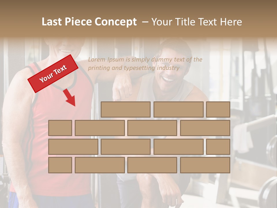 Men At The Gym Together PowerPoint Template