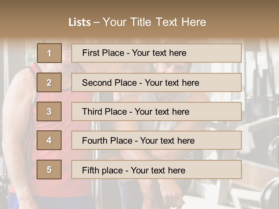Men At The Gym Together PowerPoint Template