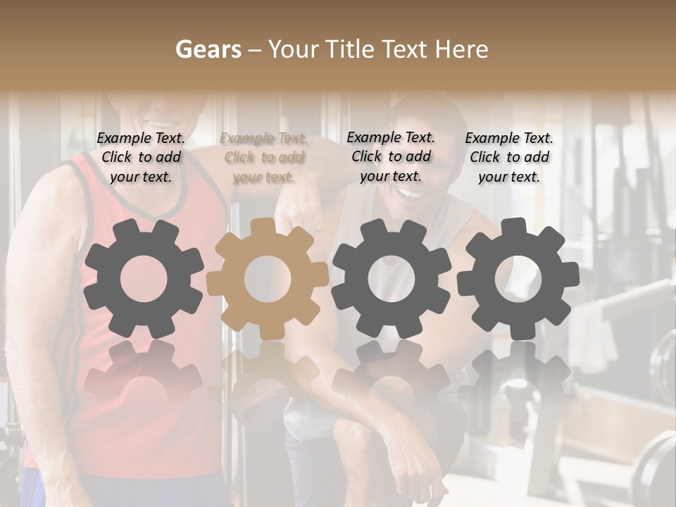 Men At The Gym Together PowerPoint Template