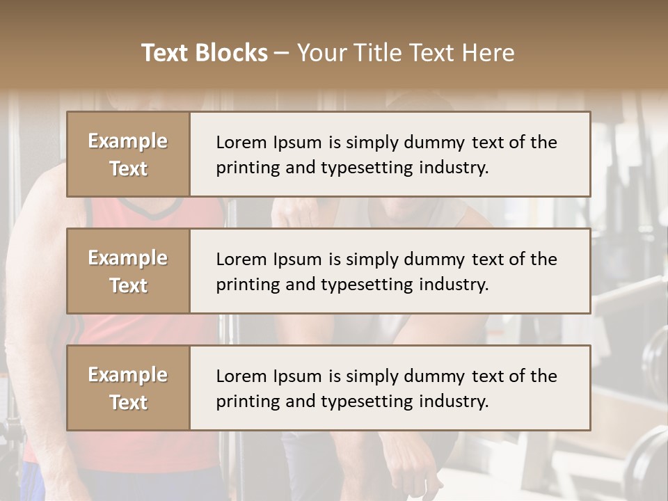 Men At The Gym Together PowerPoint Template