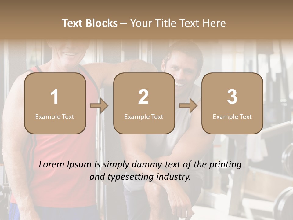 Men At The Gym Together PowerPoint Template