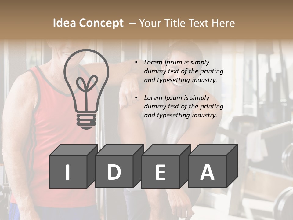 Men At The Gym Together PowerPoint Template