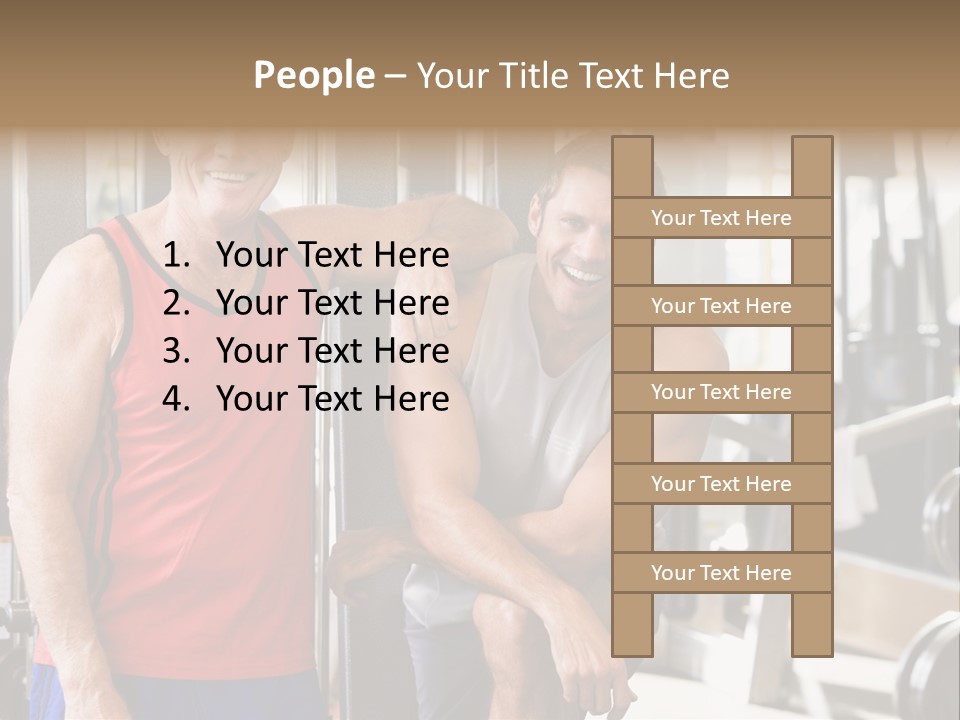 Men At The Gym Together PowerPoint Template