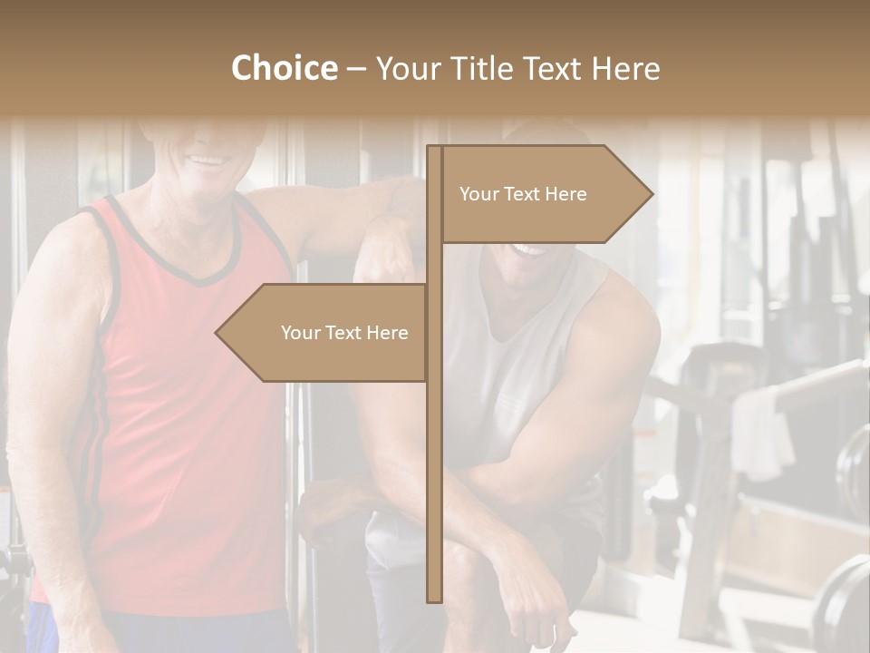 Men At The Gym Together PowerPoint Template