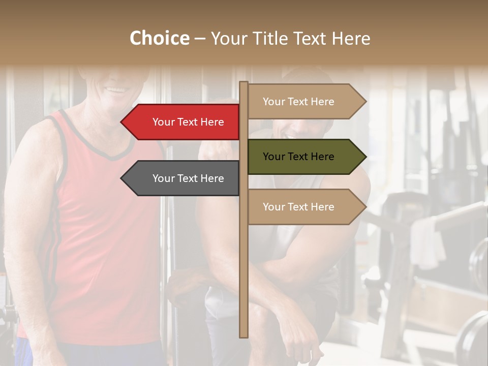 Men At The Gym Together PowerPoint Template