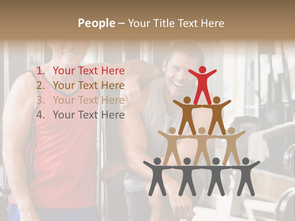Men At The Gym Together PowerPoint Template
