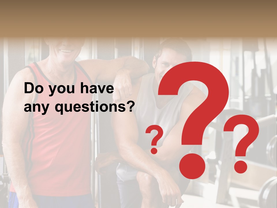 Men At The Gym Together PowerPoint Template