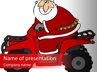 Santa Riding An Atv PowerPoint Template