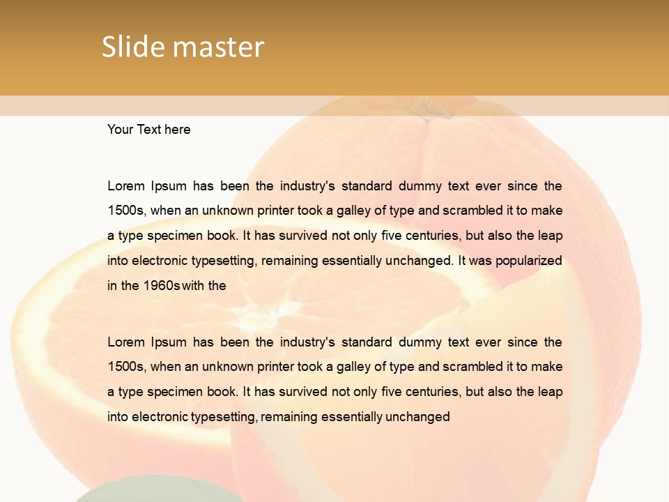 Orange Studio Isolated On White Background PowerPoint Template