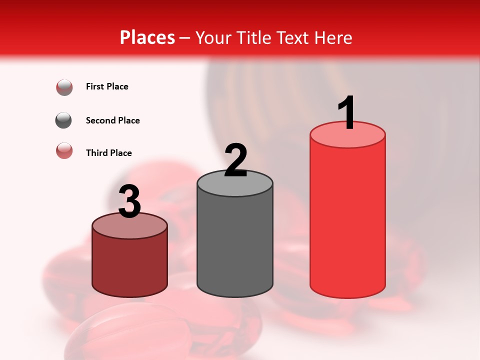 Bright Red Pills From A Bottle PowerPoint Template