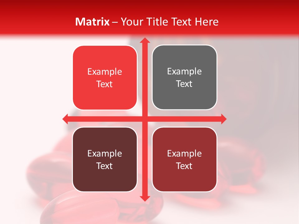 Bright Red Pills From A Bottle PowerPoint Template