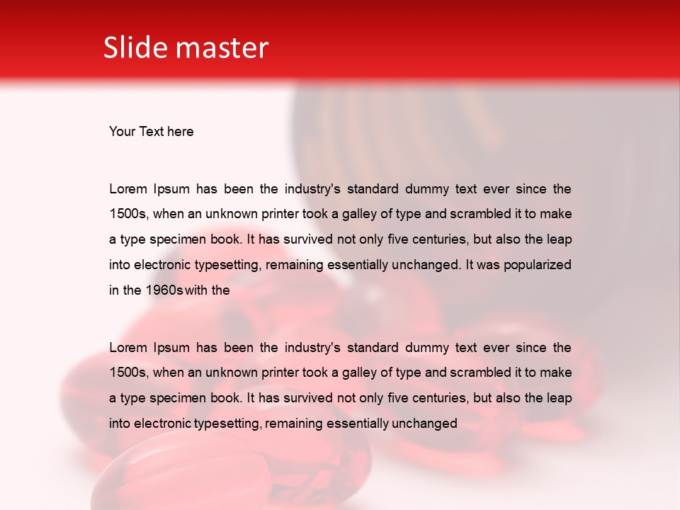 Bright Red Pills From A Bottle PowerPoint Template