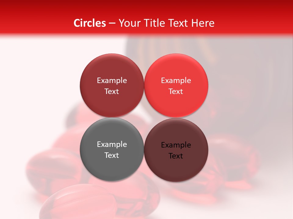 Bright Red Pills From A Bottle PowerPoint Template