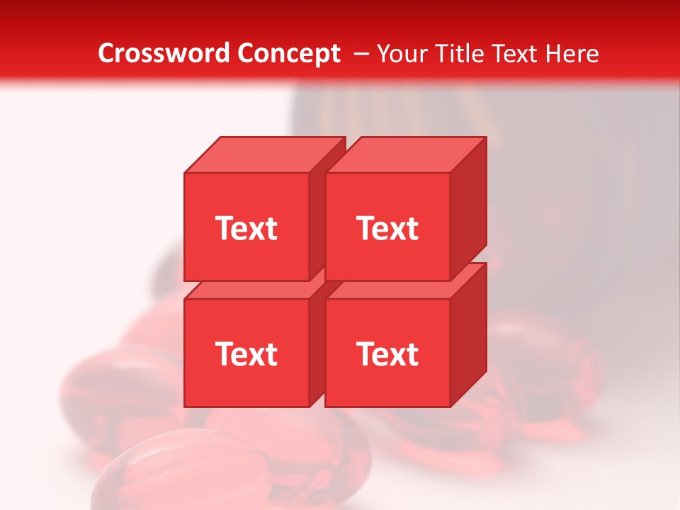 Bright Red Pills From A Bottle PowerPoint Template