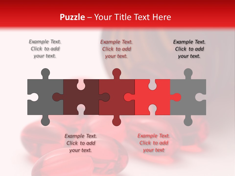 Bright Red Pills From A Bottle PowerPoint Template