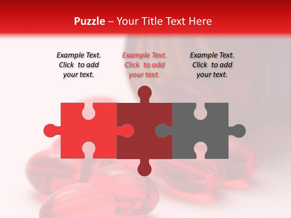 Bright Red Pills From A Bottle PowerPoint Template