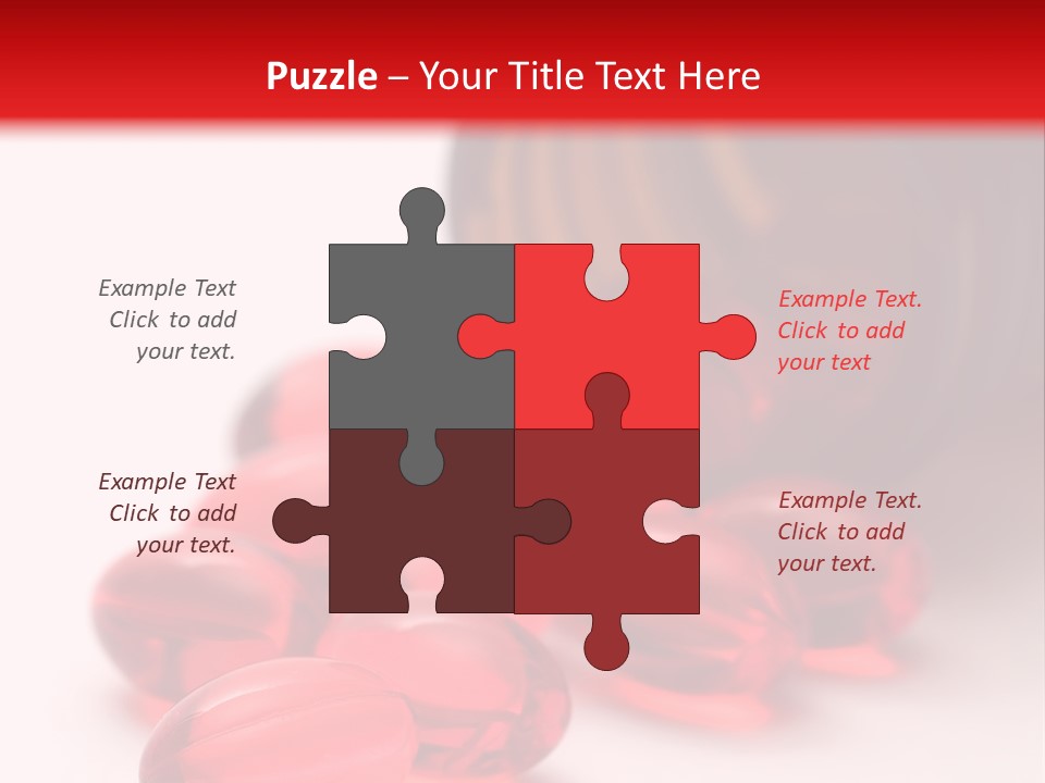 Bright Red Pills From A Bottle PowerPoint Template