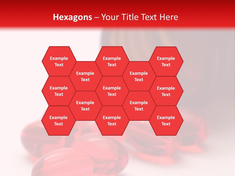 Bright Red Pills From A Bottle PowerPoint Template