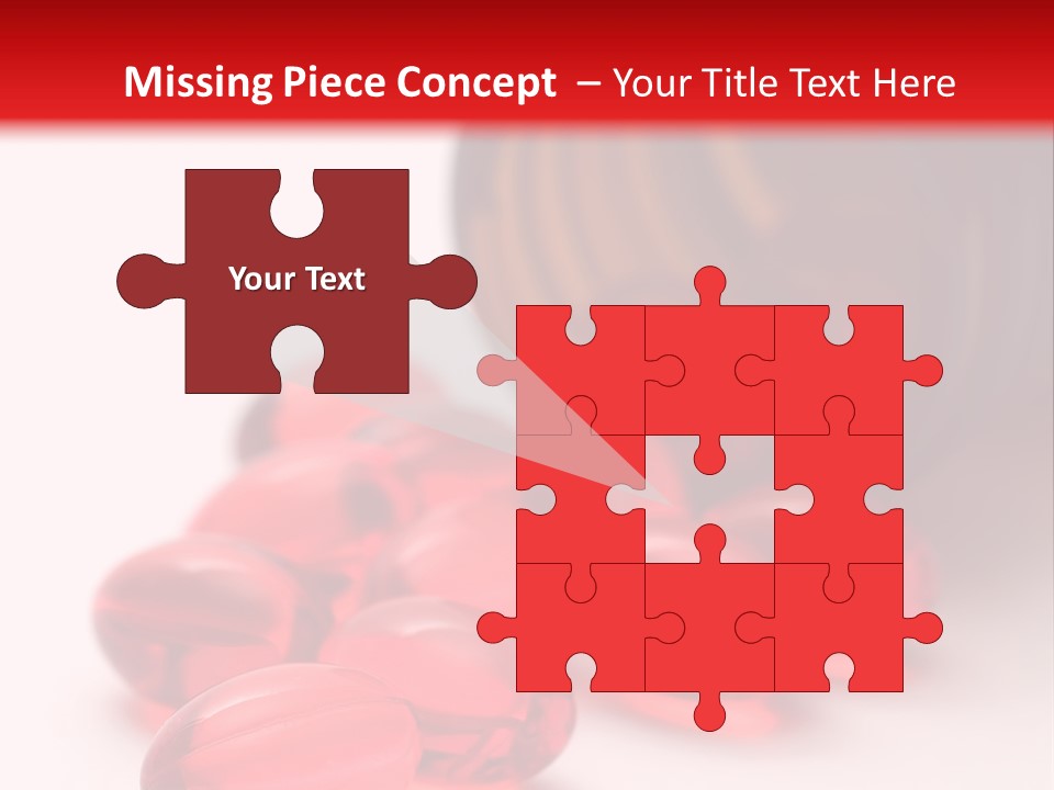 Bright Red Pills From A Bottle PowerPoint Template