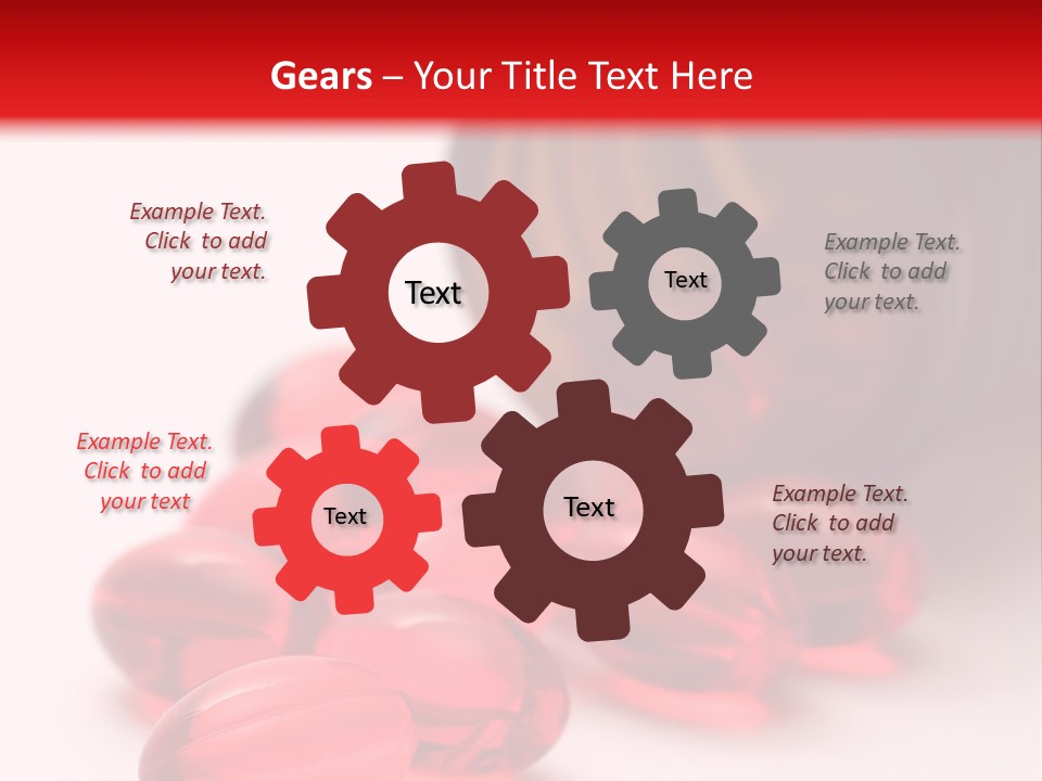Bright Red Pills From A Bottle PowerPoint Template