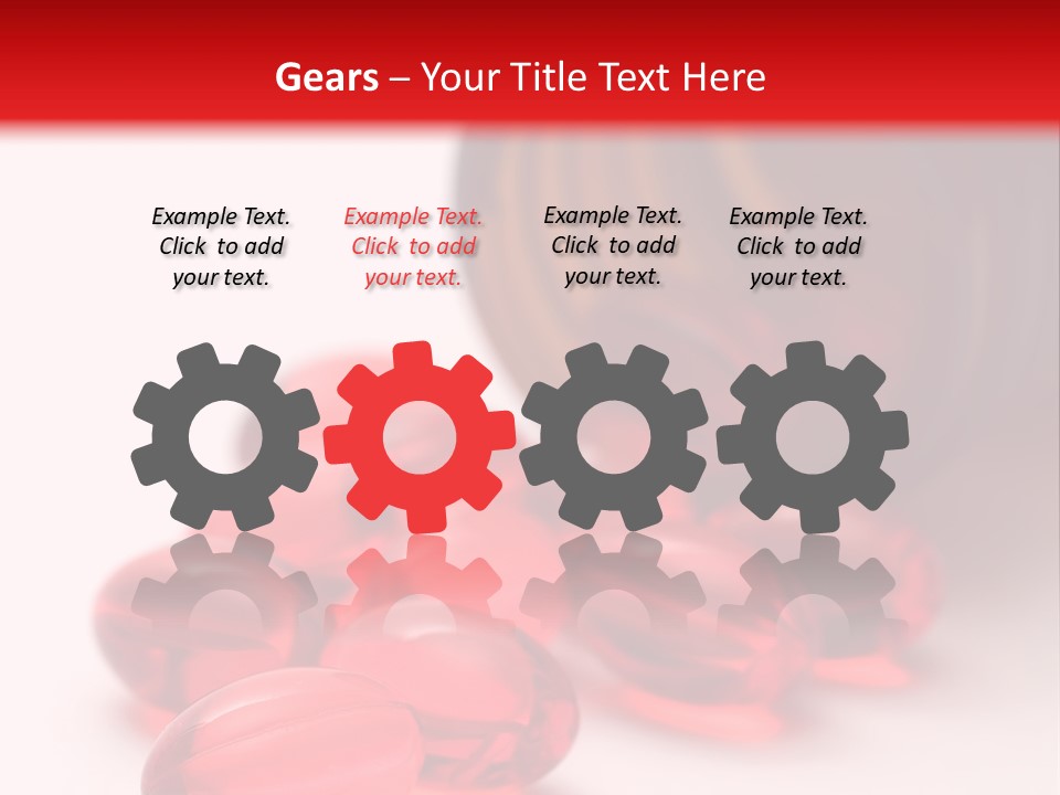 Bright Red Pills From A Bottle PowerPoint Template