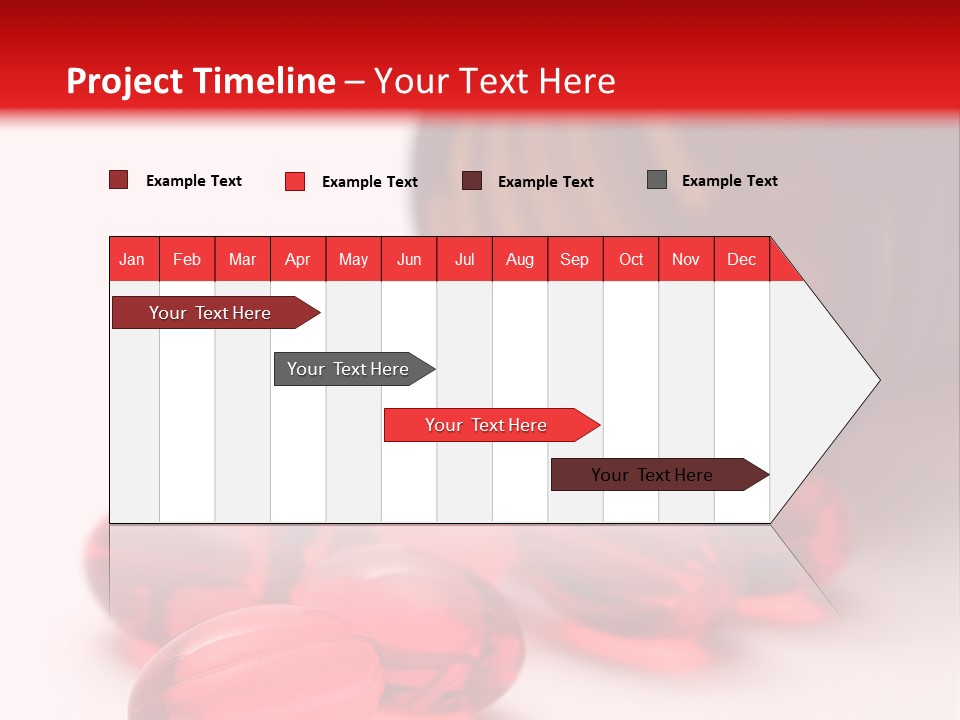Bright Red Pills From A Bottle PowerPoint Template