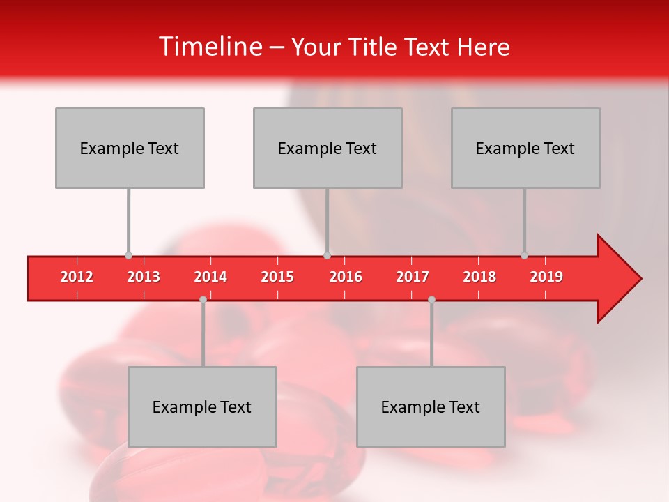 Bright Red Pills From A Bottle PowerPoint Template