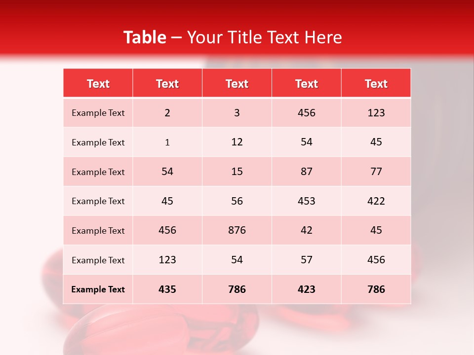 Bright Red Pills From A Bottle PowerPoint Template