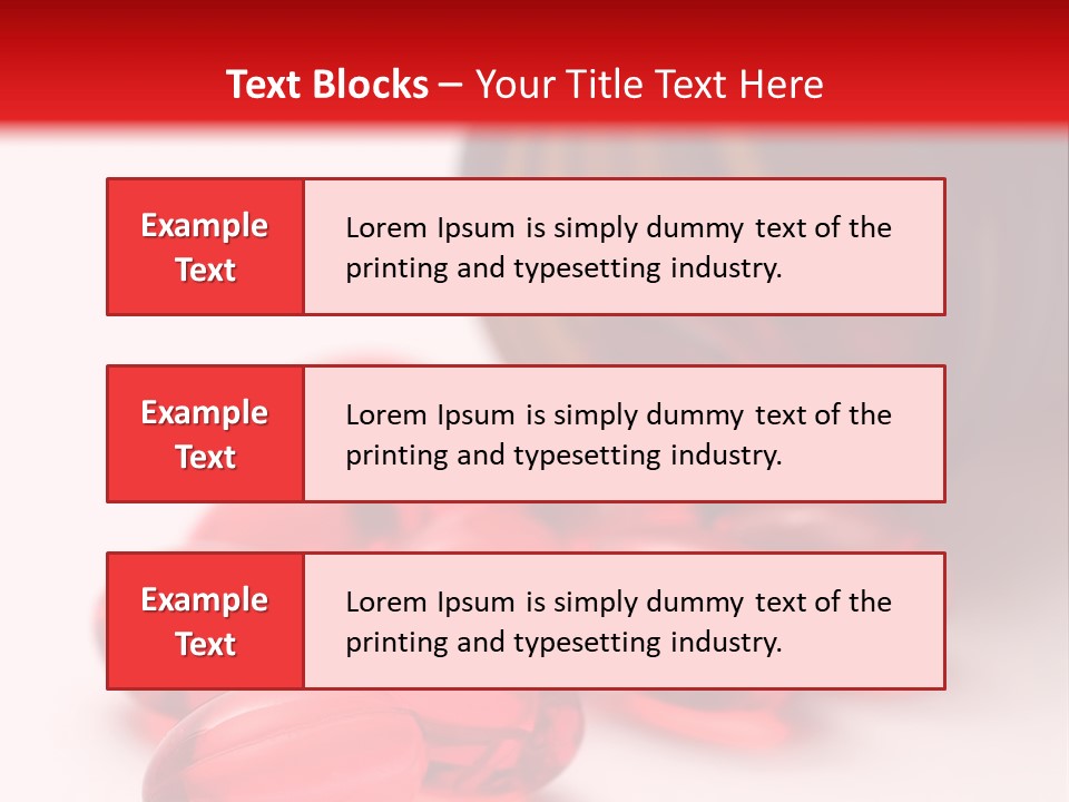 Bright Red Pills From A Bottle PowerPoint Template
