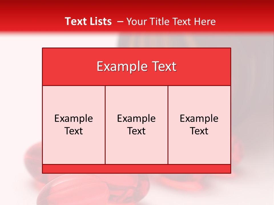 Bright Red Pills From A Bottle PowerPoint Template