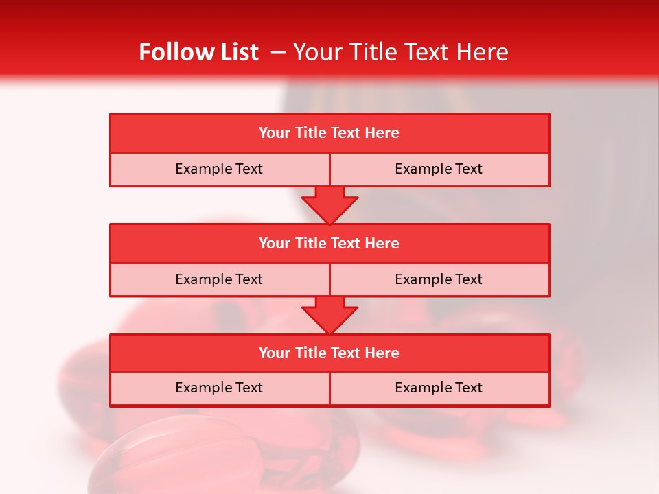 Bright Red Pills From A Bottle PowerPoint Template