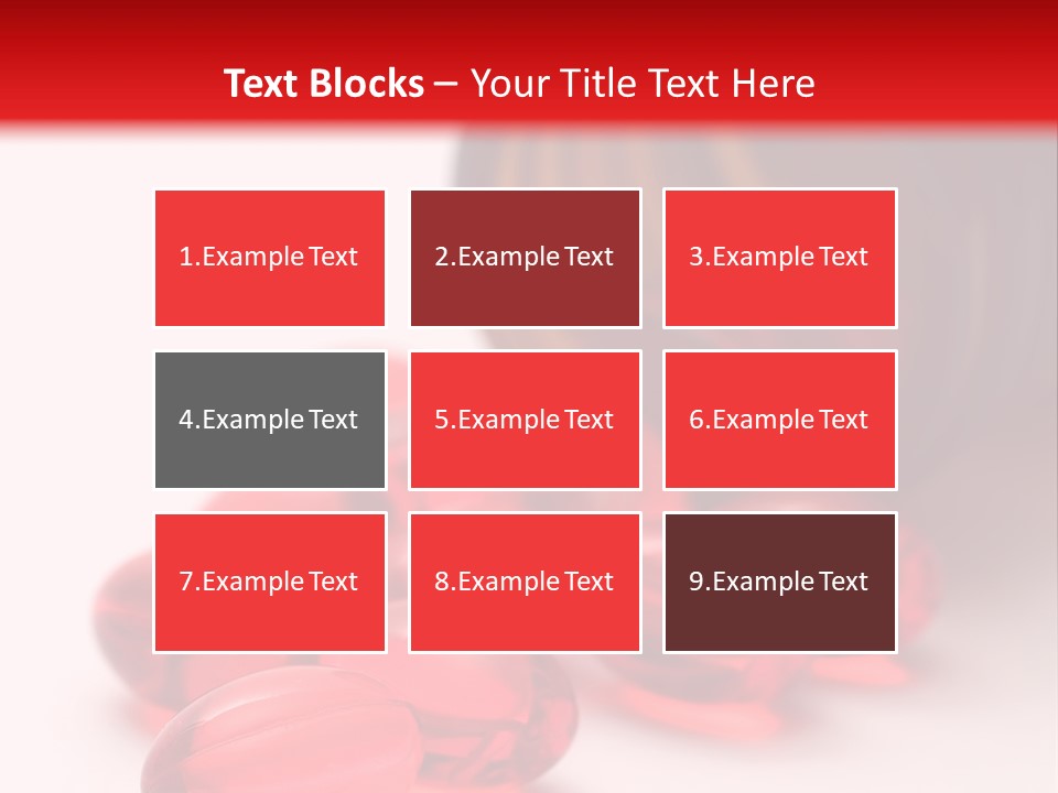 Bright Red Pills From A Bottle PowerPoint Template
