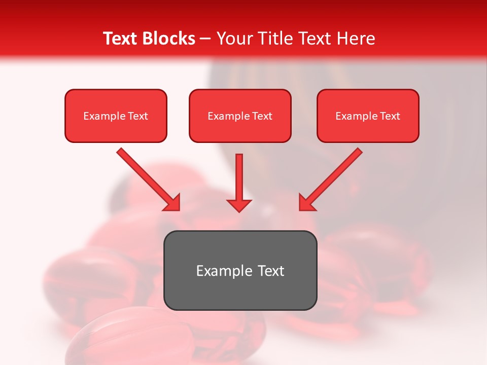 Bright Red Pills From A Bottle PowerPoint Template