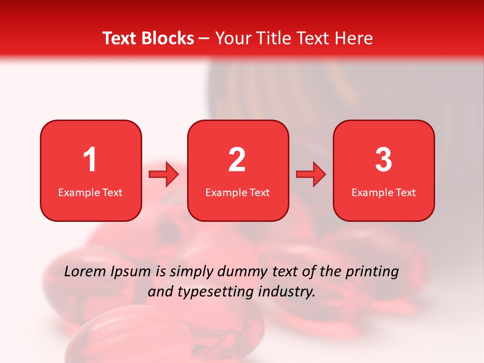 Bright Red Pills From A Bottle PowerPoint Template