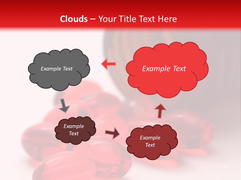 Bright Red Pills From A Bottle PowerPoint Template