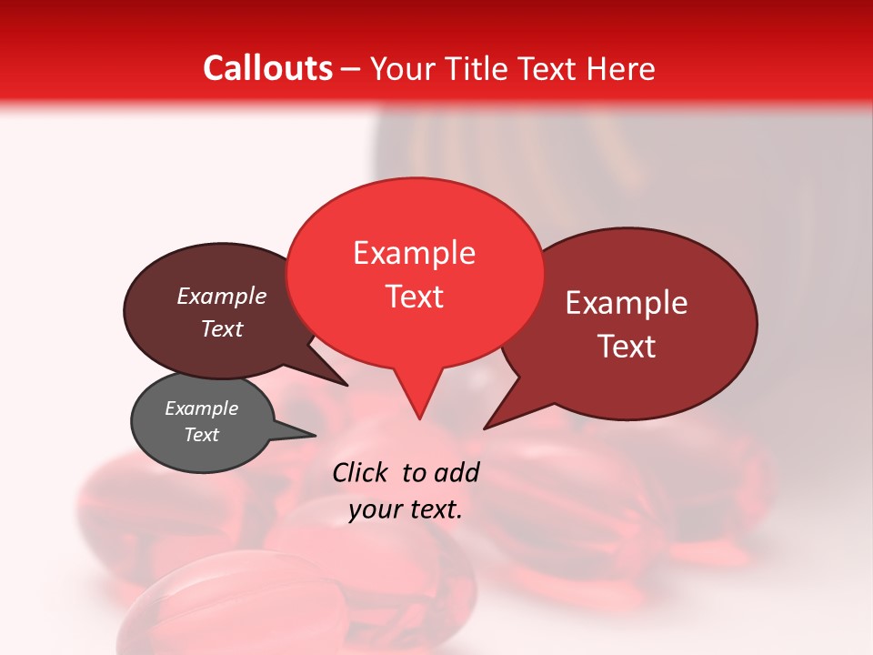 Bright Red Pills From A Bottle PowerPoint Template