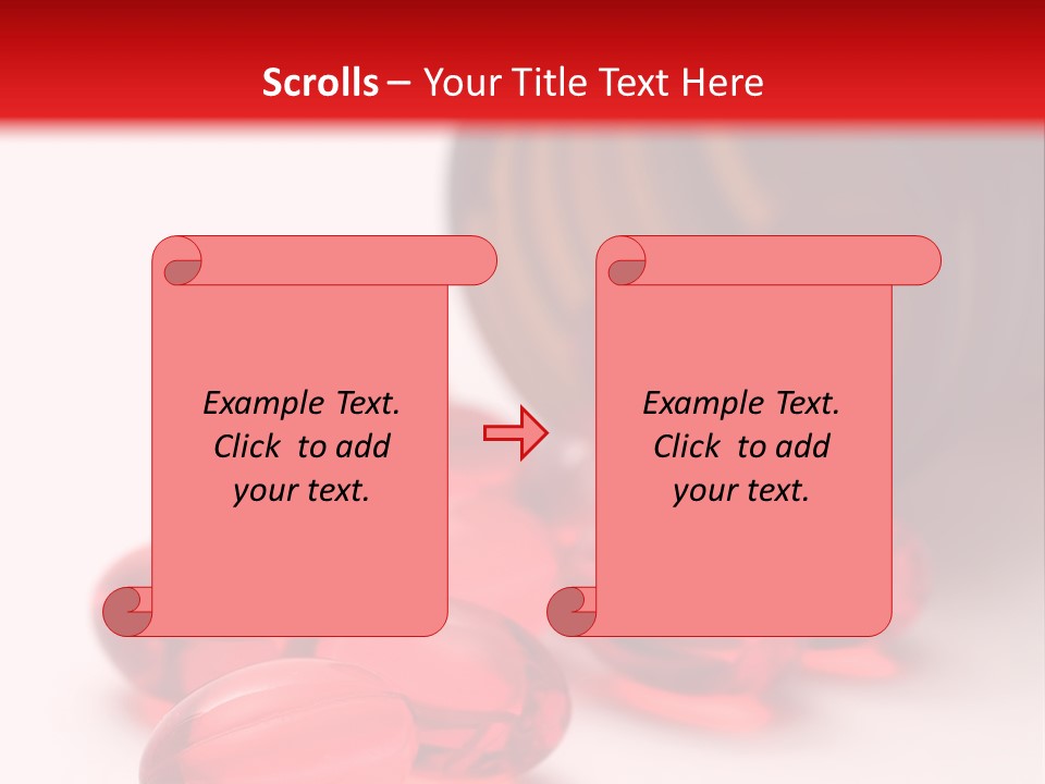 Bright Red Pills From A Bottle PowerPoint Template