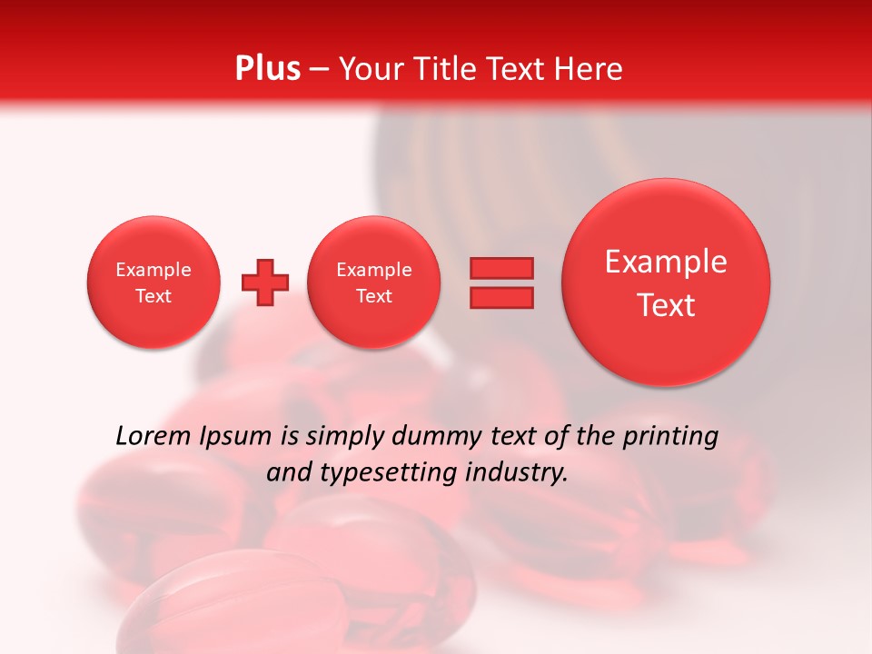 Bright Red Pills From A Bottle PowerPoint Template