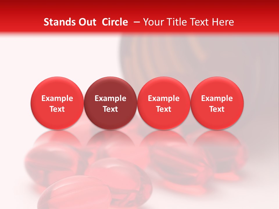 Bright Red Pills From A Bottle PowerPoint Template