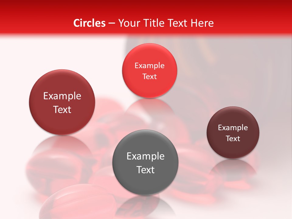 Bright Red Pills From A Bottle PowerPoint Template