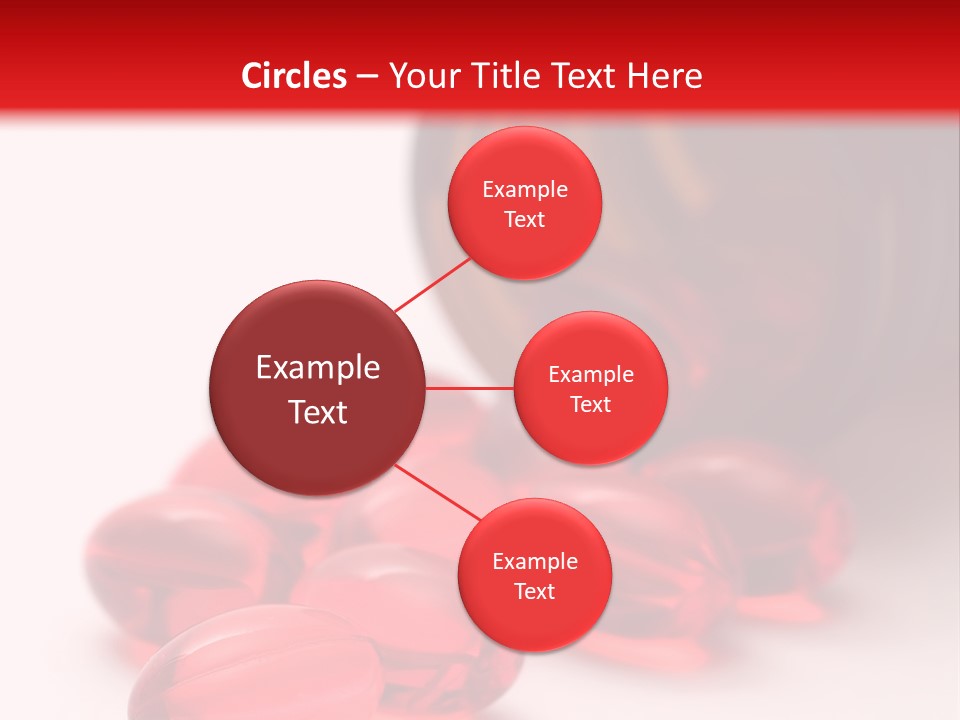 Bright Red Pills From A Bottle PowerPoint Template