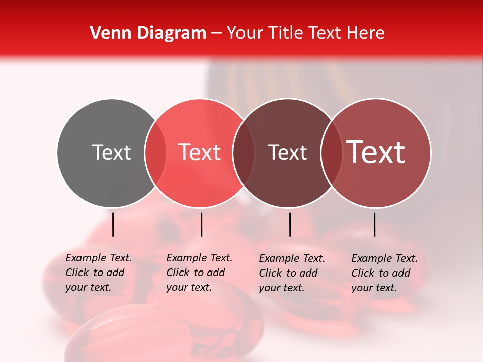 Bright Red Pills From A Bottle PowerPoint Template