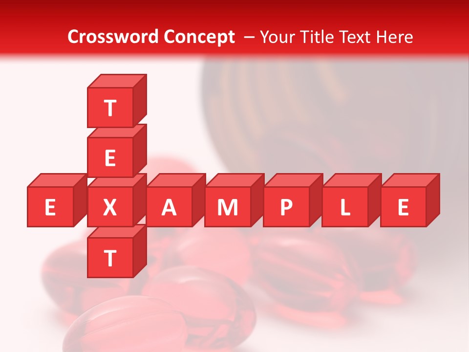 Bright Red Pills From A Bottle PowerPoint Template