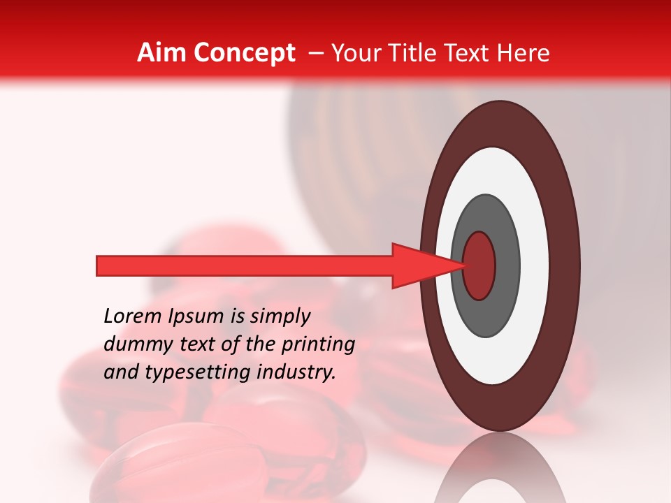 Bright Red Pills From A Bottle PowerPoint Template