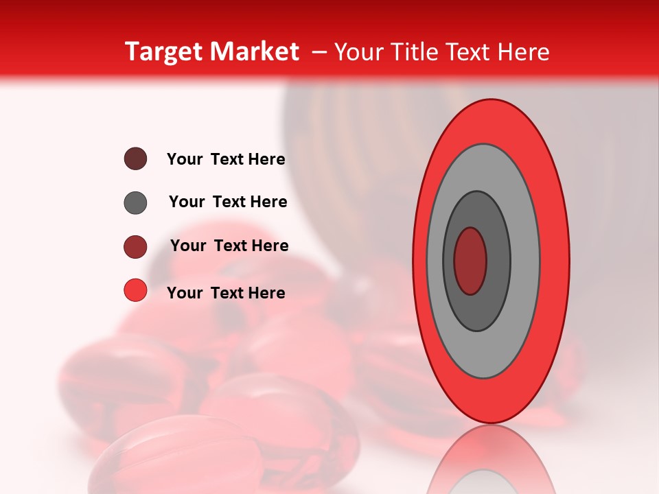 Bright Red Pills From A Bottle PowerPoint Template